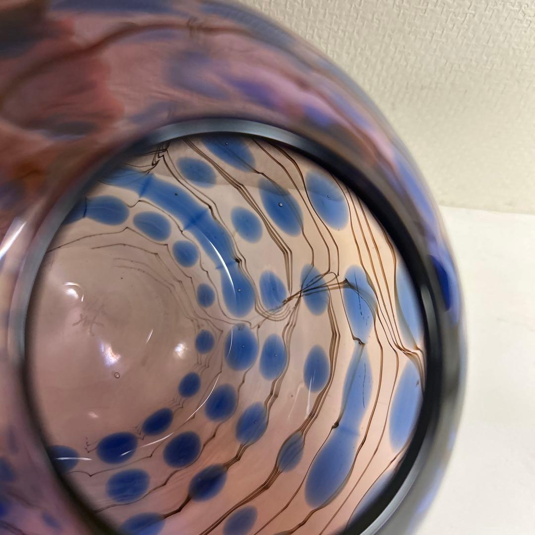 作家　ガラス作家　花瓶　吹きガラス　　フラワーベース