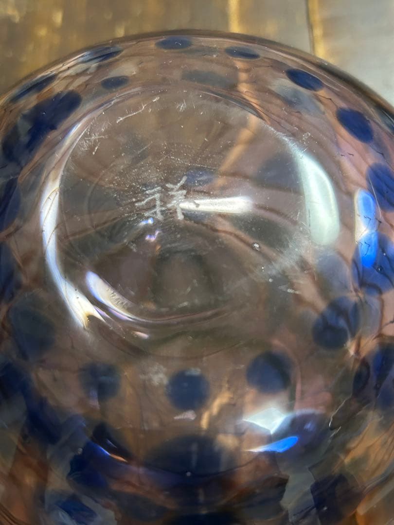 作家　ガラス作家　花瓶　吹きガラス　　フラワーベース