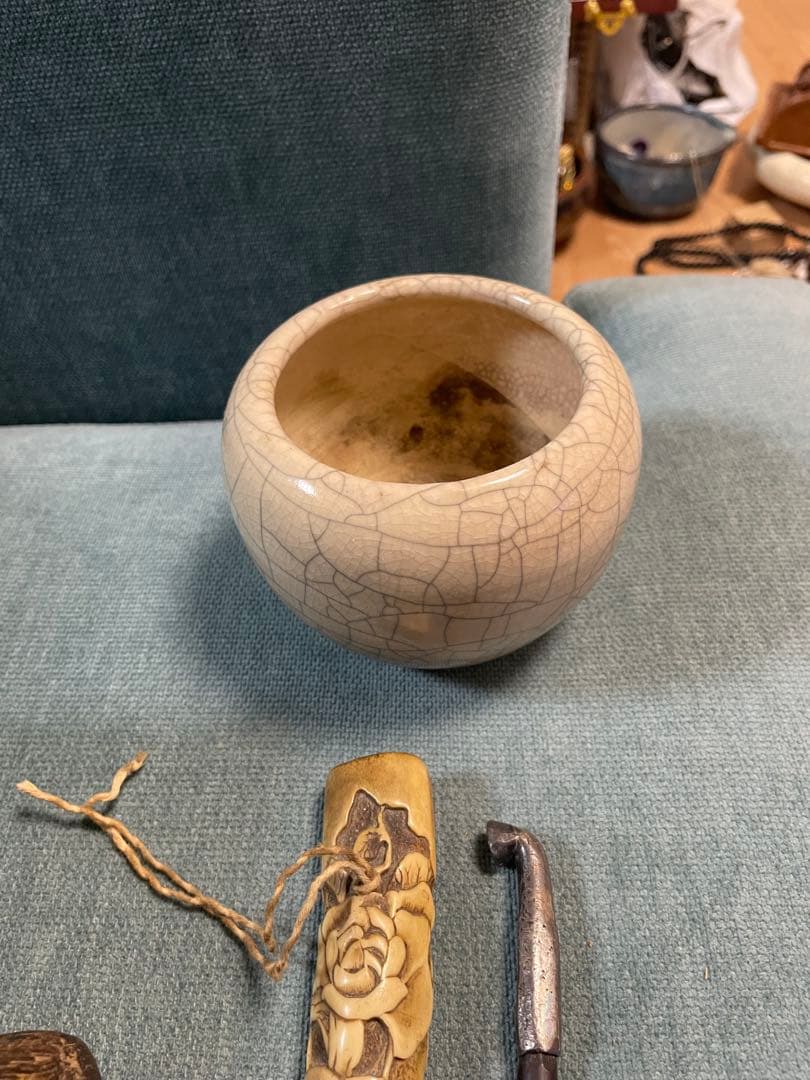 【昭和レトロ】 木製煙草盆・キセル付