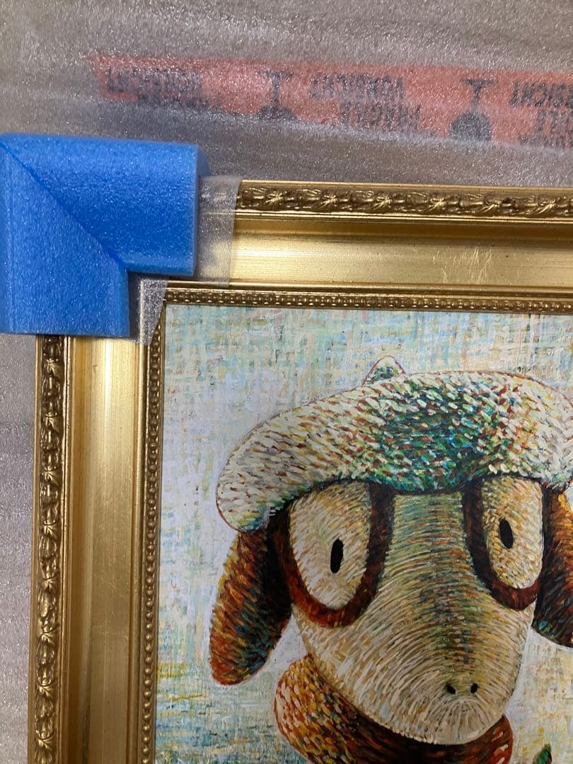 ゴッホピカチュウ　キャンバスアート　ドーブル　金枠　Sサイズ