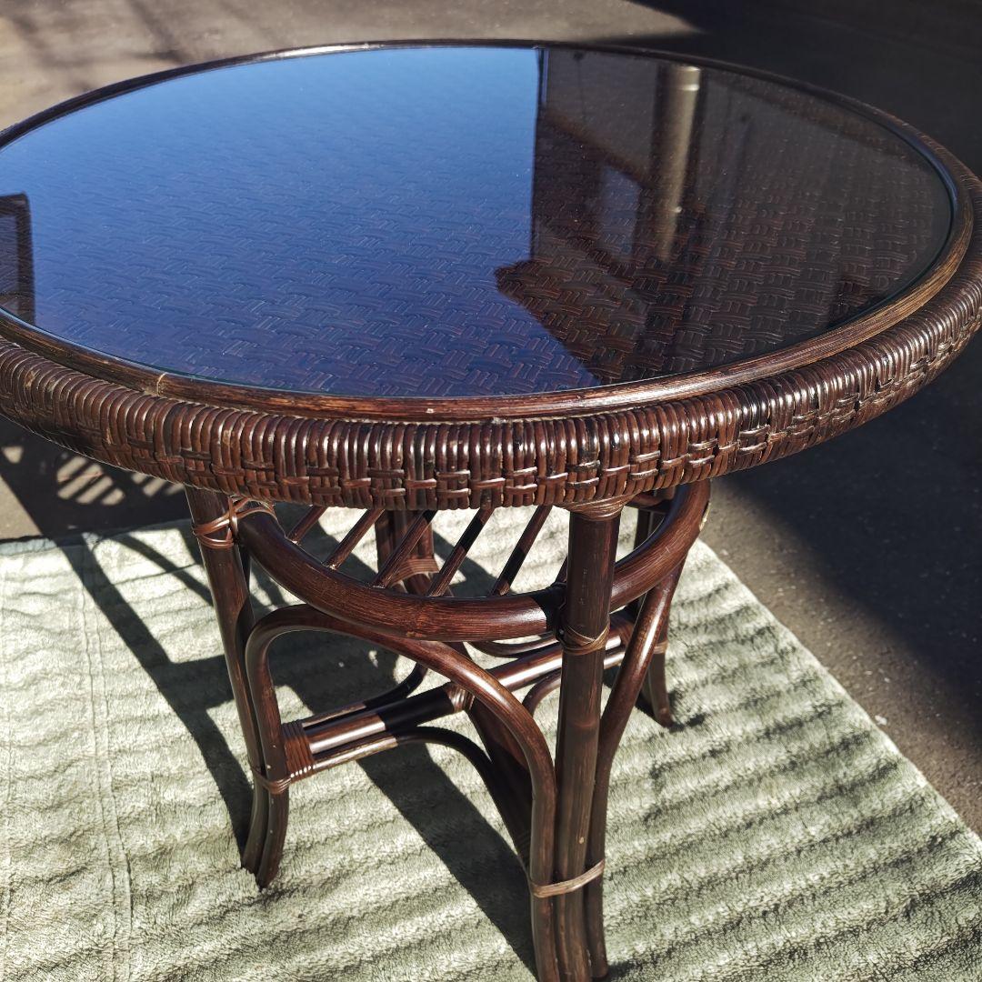 h*a様 昭和レトロ 横浜Kazama 籐ラタン　ラタンテーブル　当時物