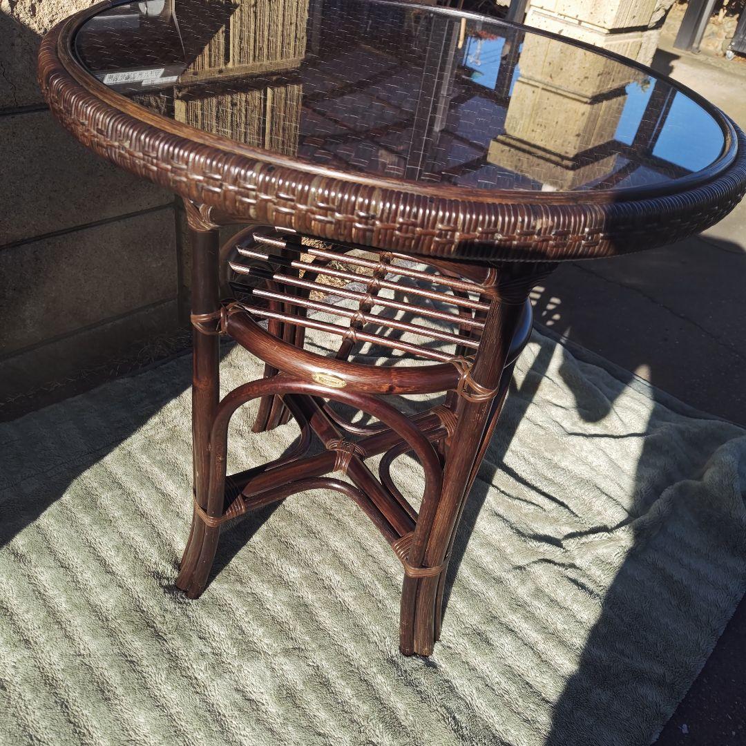 h*a様 昭和レトロ 横浜Kazama 籐ラタン　ラタンテーブル　当時物