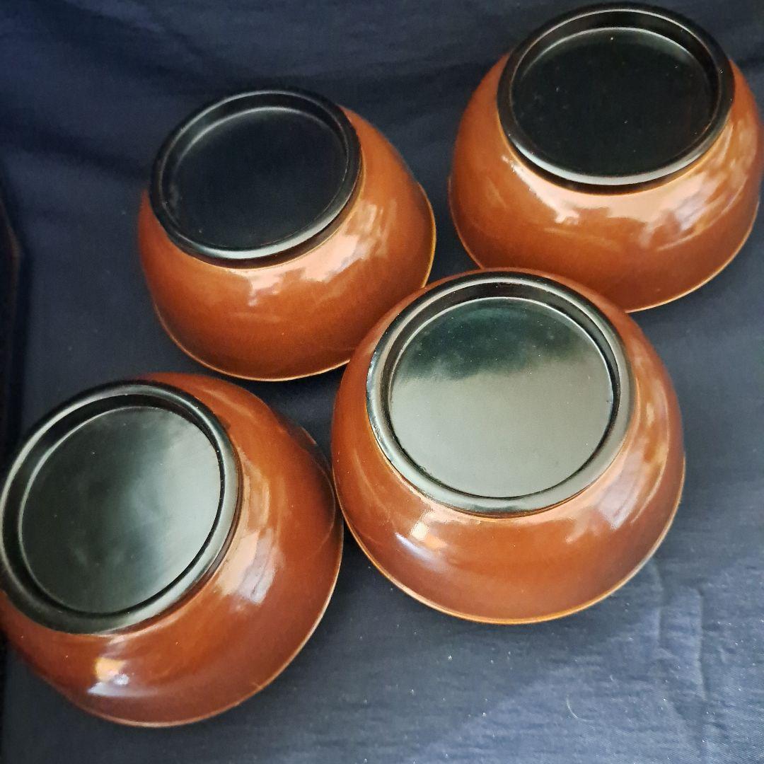 「輪島のお椀(わん)をお正月に！」金蒔絵(きんまきえ)漆器 4客セット 骨董アン