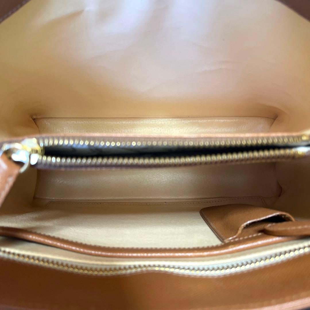 未使用級 WAKO 銀座和光 レザー キャメルブラウン ゴールド金具ハンドバッグ