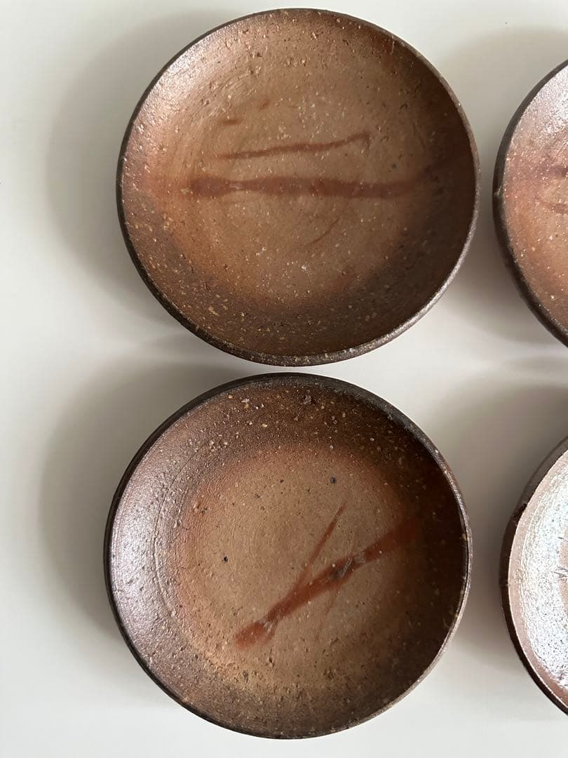 堀江政臣 備前 皿 5点 ②