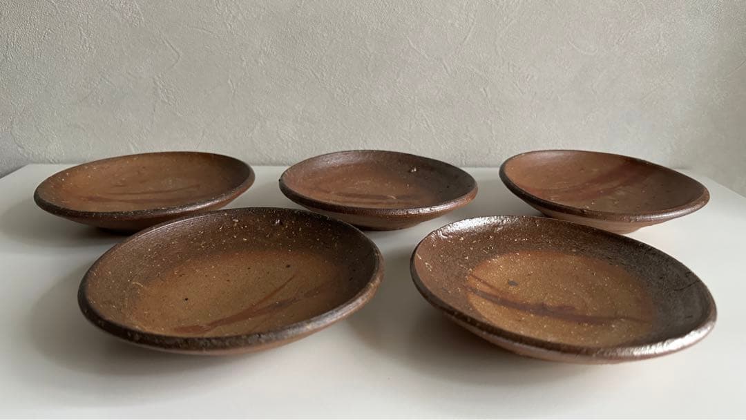 堀江政臣 備前 皿 5点 ②