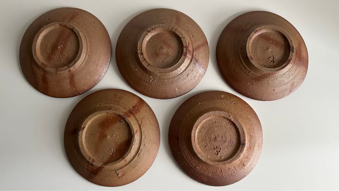 堀江政臣 備前 皿 5点 ②