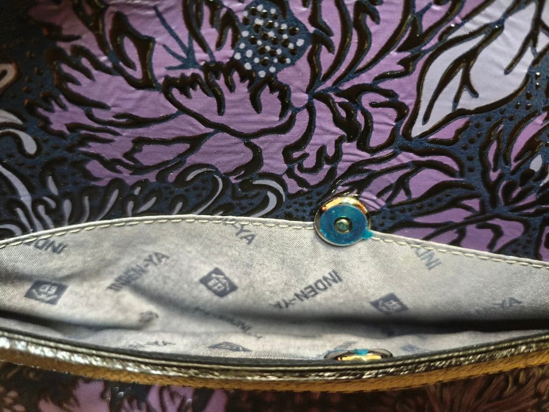 希少 印傳屋 フロニティ ショルダーバッグ 斜めがけ 肩がけ B5 黒×紫