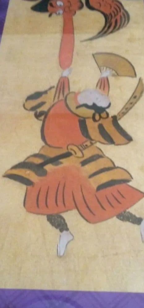 模写大津絵、天狗と牛若丸