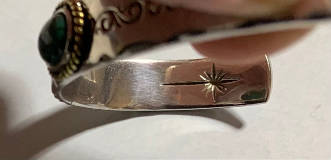 SAAD サード 金縄唐草模様ターコイズバングル