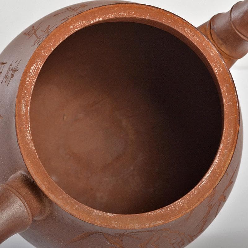 中国　陳建芳制款　紫砂　朱泥　急須　茶壷　V　R6878