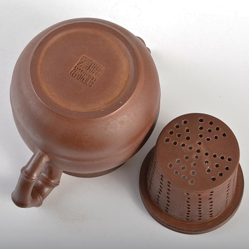 中国　陳建芳制款　紫砂　朱泥　急須　茶壷　V　R6878