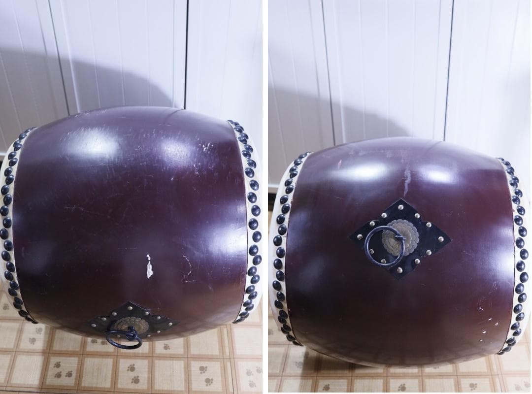 ◆特大 1尺6寸　和太鼓　長胴太鼓 胴高45cm　和楽器　打楽器　太鼓