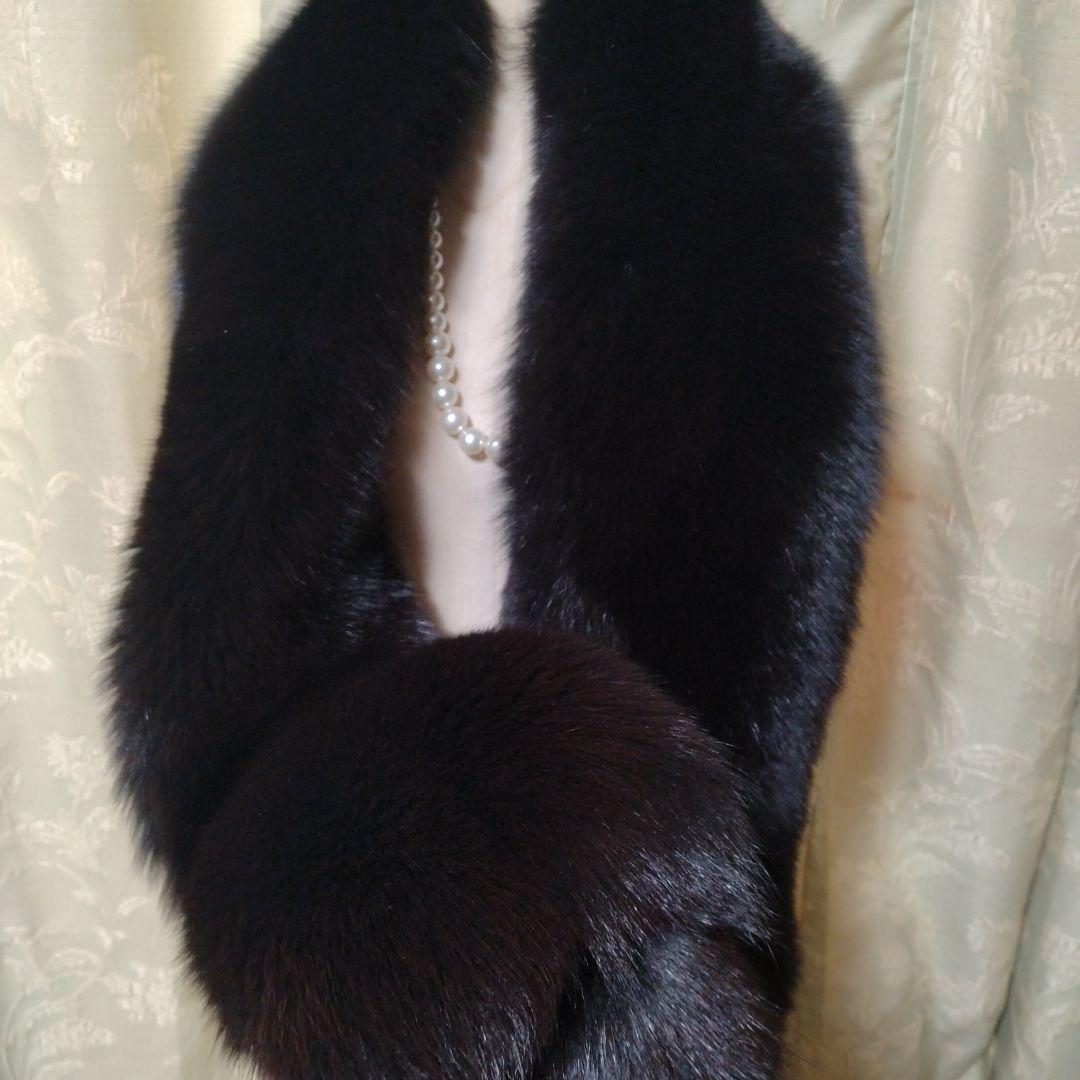 新品未使用✩ボリューム有✩ブルーフォックス✩ファーマフラー✩留め具有✩全面ファー