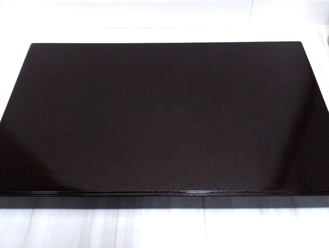 【新品】長手盆　黒　木製　漆塗り　若松（金蒔絵・盛絵）