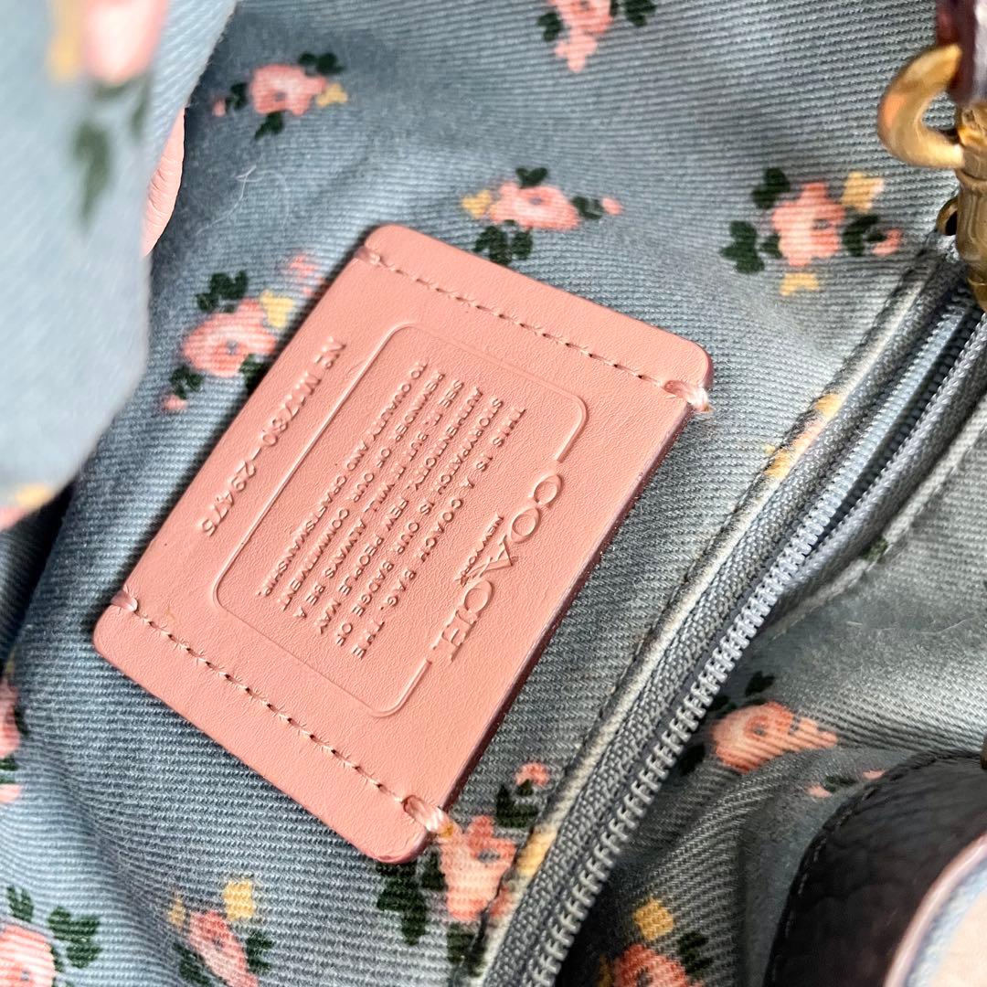 コーチ　ハンドバッグ レザー イーディー デニム 花柄