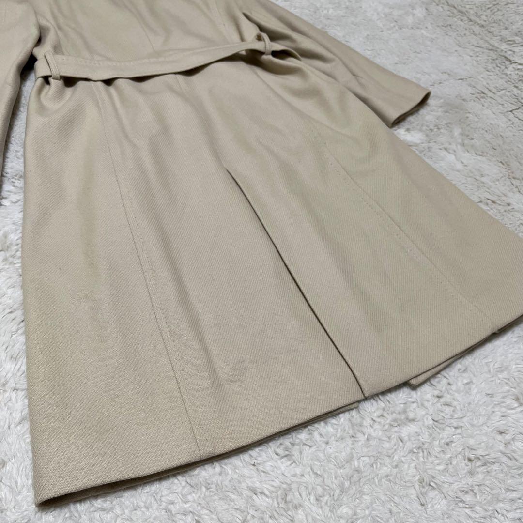 美品　イネド　カシミヤ混　ロング　チェスター コート ベルト　女優襟　L 11