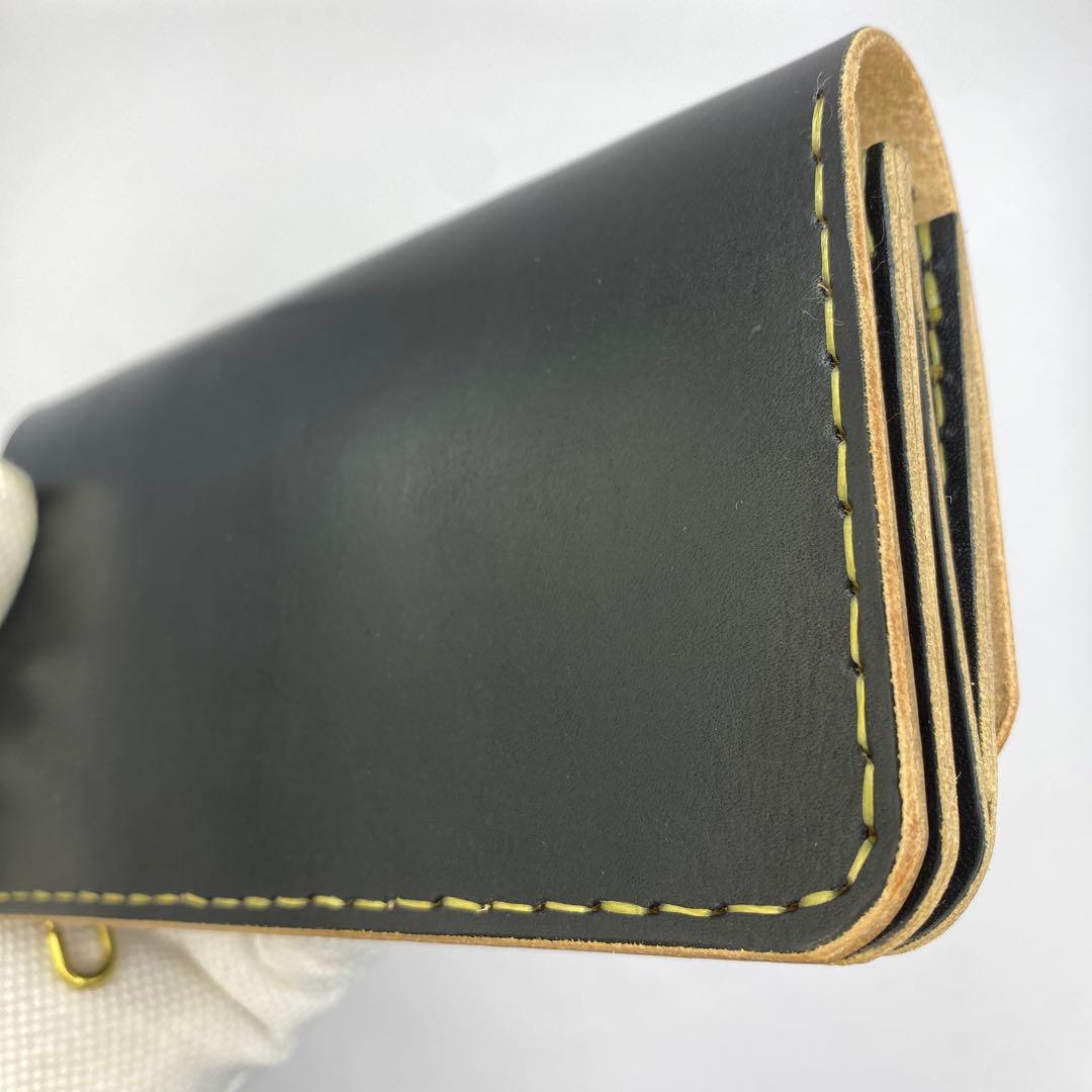 【ハンドメイド】本革 ロング トラッカーウォレット マチあり/小判かん