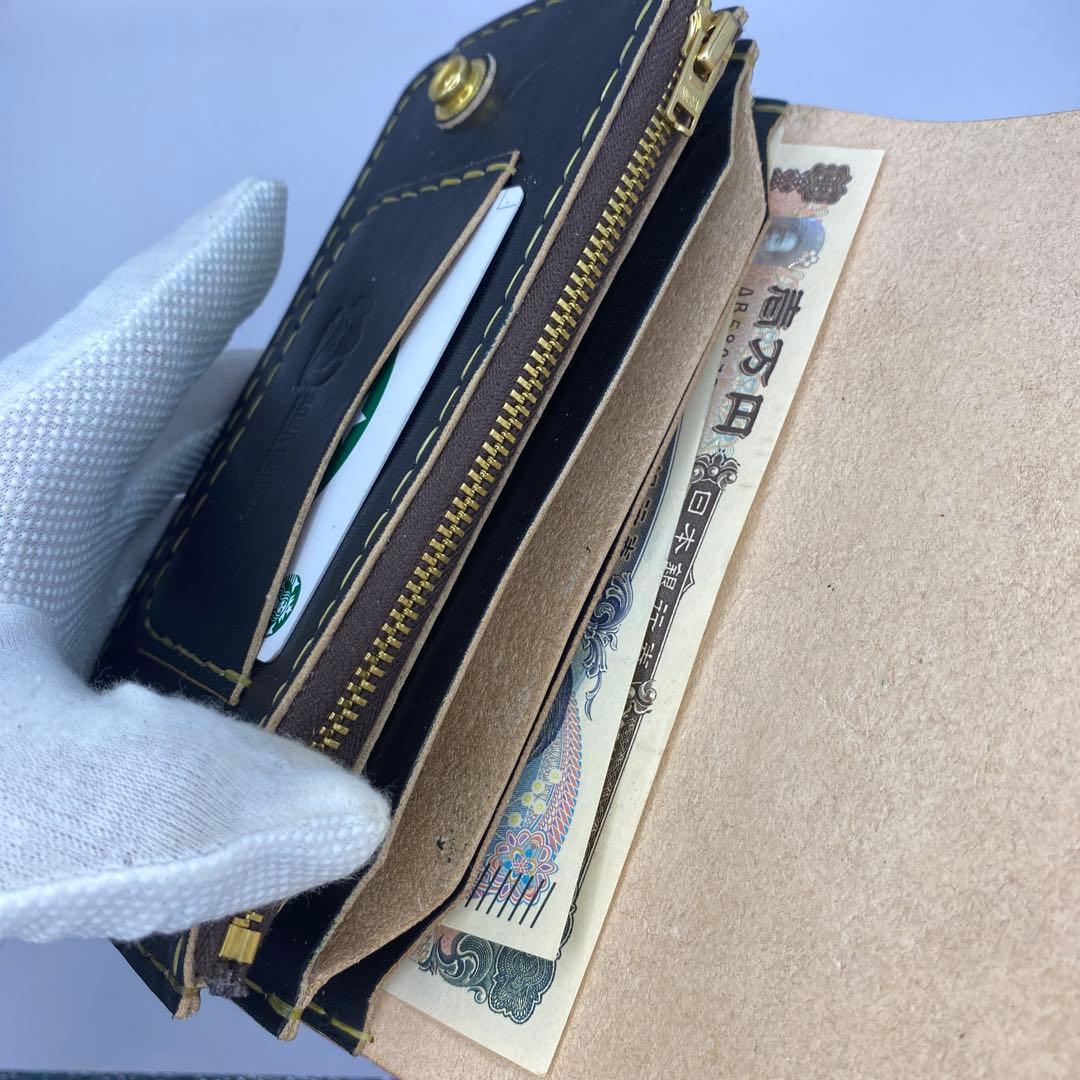 【ハンドメイド】本革 ロング トラッカーウォレット マチあり/小判かん