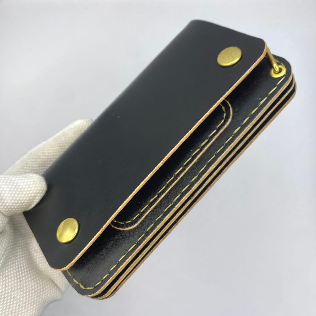 【ハンドメイド】本革 ロング トラッカーウォレット マチあり/小判かん