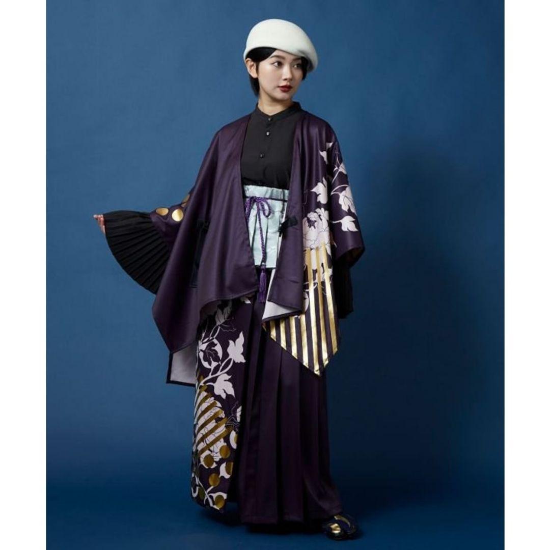 二部式着物　秋冬新作　カヤ　耀う牡丹羽織　耀う牡丹袴風パンツ　セットアップ
