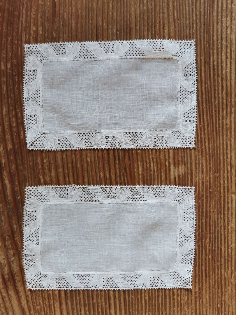 アンティーク フランダースレース 花頭を垂れた薔薇スクエアドイリー ティータオル