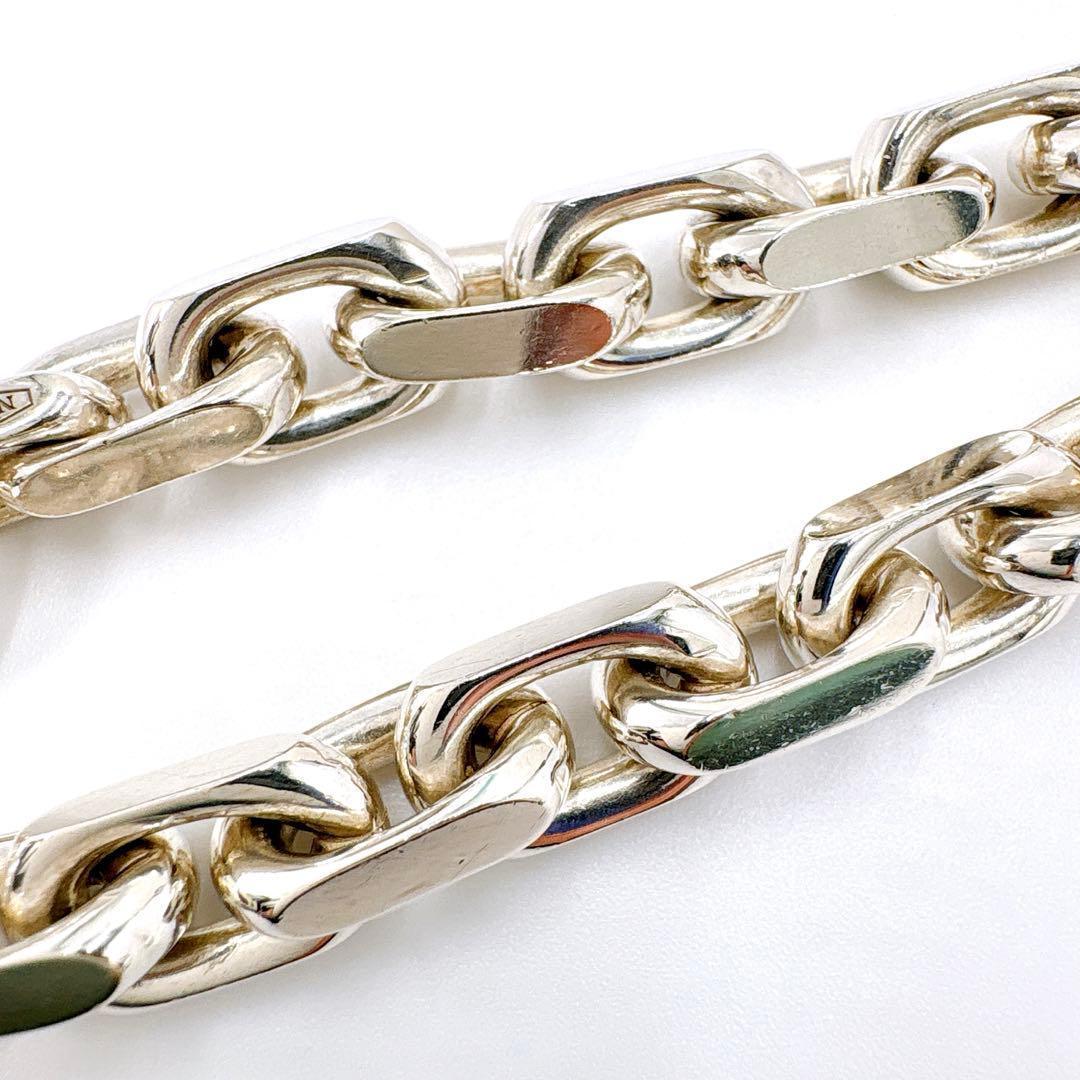 美品 ティファニー メイカーズ ワイド チェーン コンビ シルバー k18