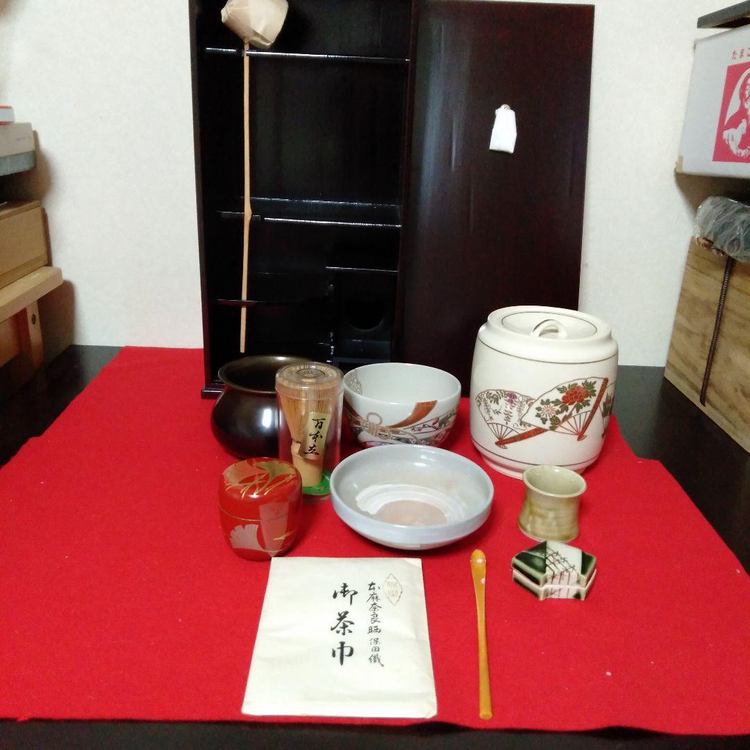 溜塗幅広　短冊茶箱