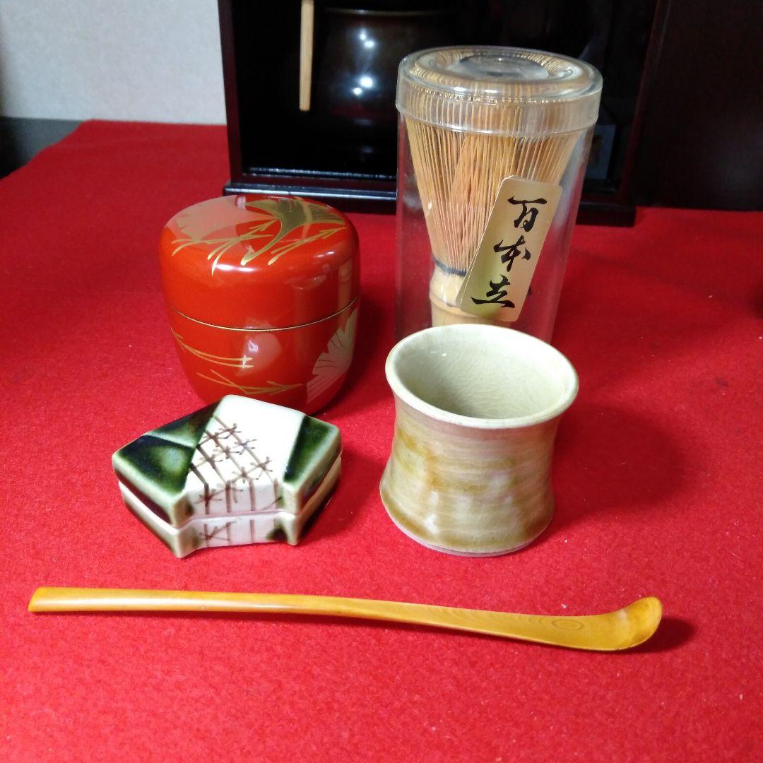 溜塗幅広　短冊茶箱