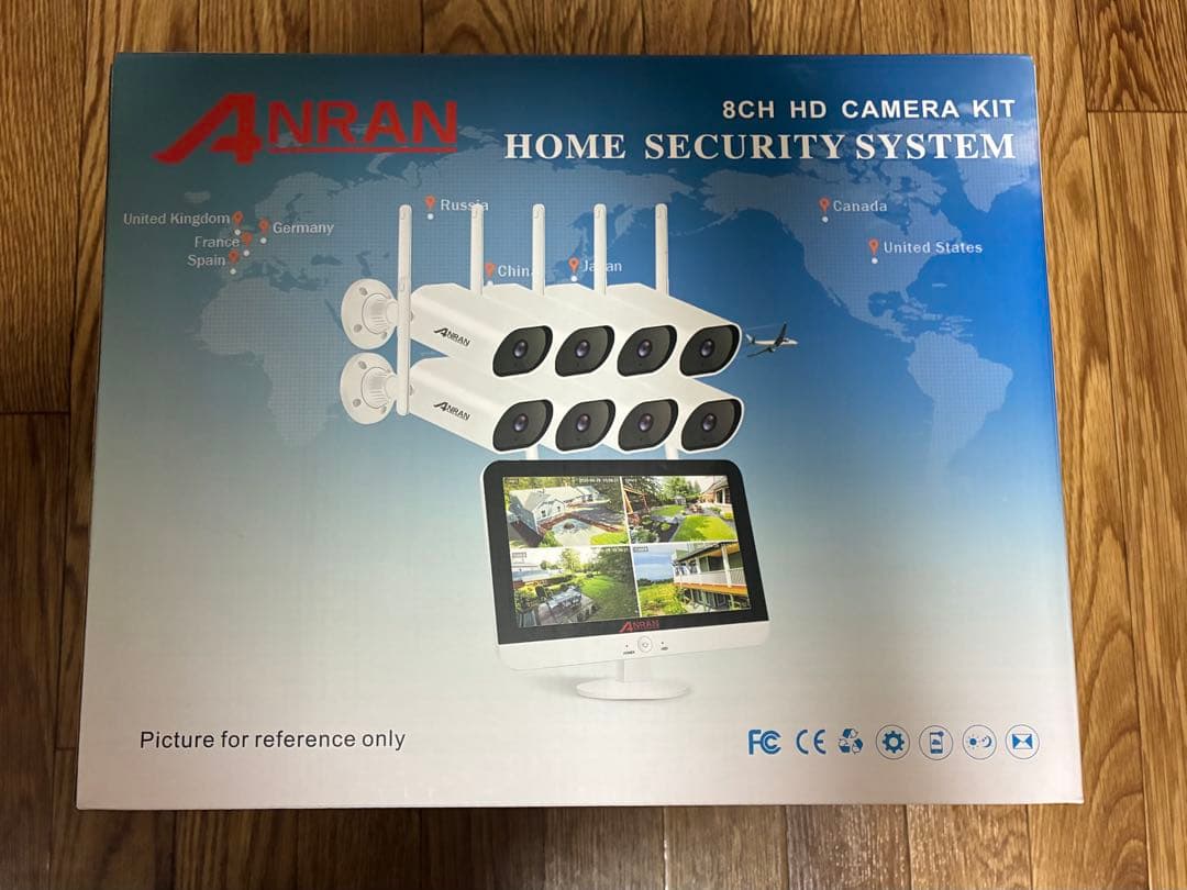 新品ANRAN防犯カメラ無線ダブルアンテナ型8chセットモニター付HDD無し