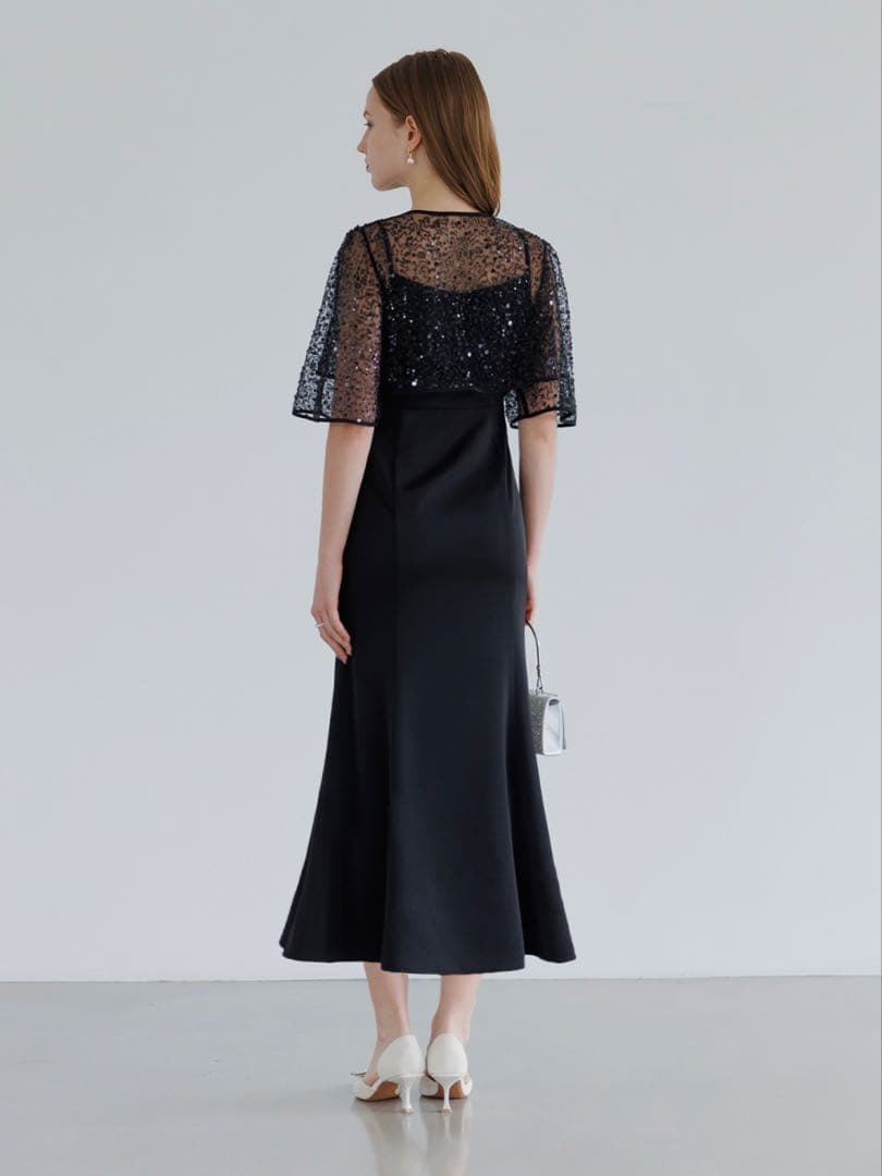 スパンコールビジューボレロマーメイドワンピースドレス結婚式パーティー成人式二次会