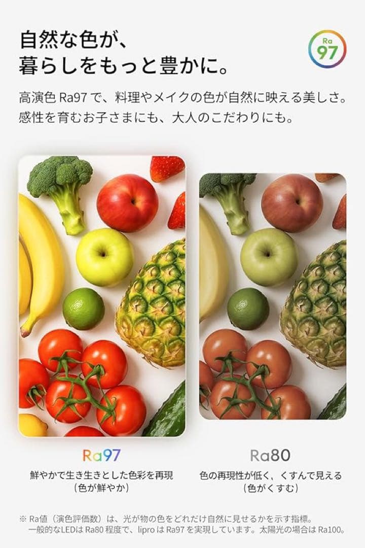 目に優しいシーリングライト低ブルーライトRa97高演色チラつきなし薄さ1.7cm