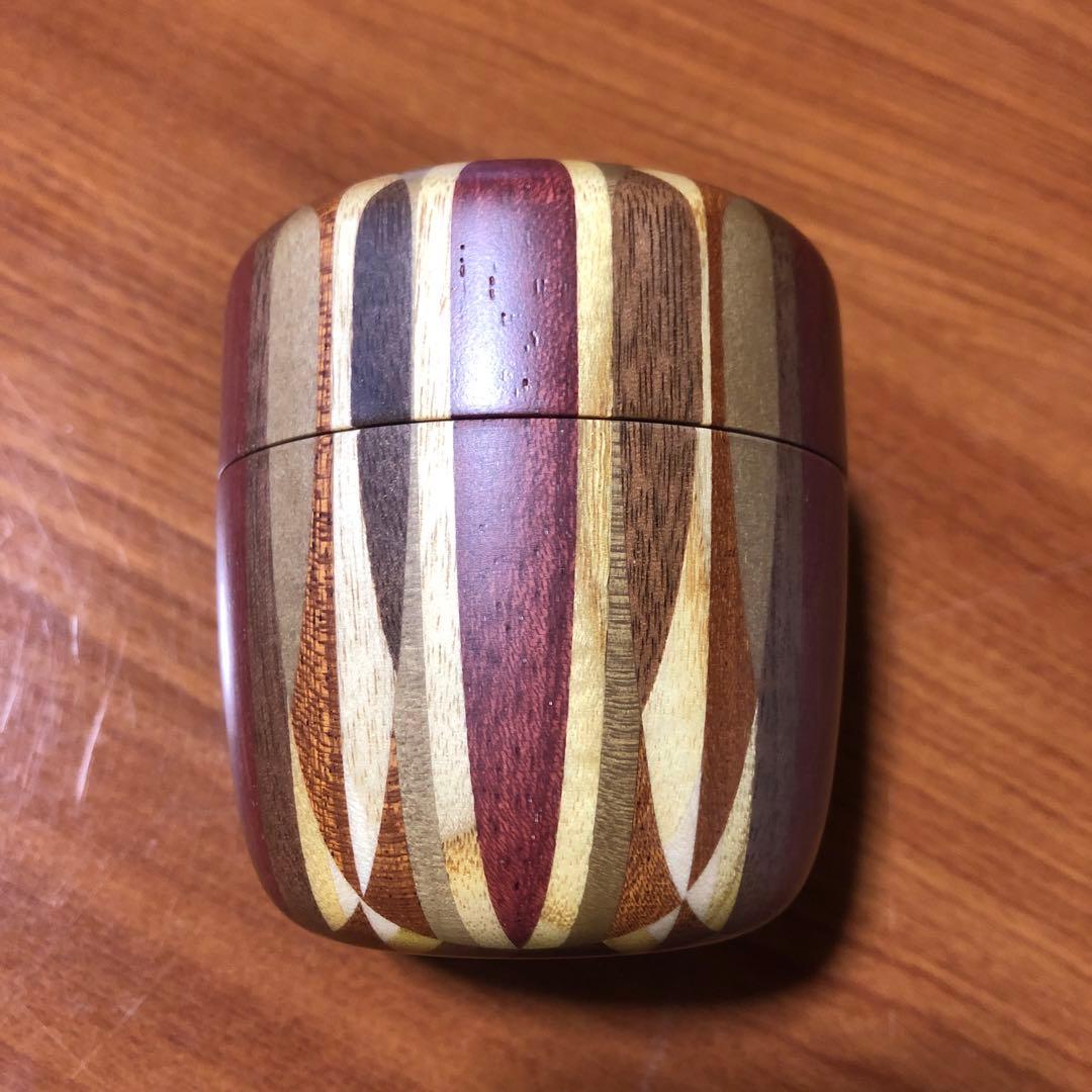 寄木細工 箱根細工 棗 なつめ 無垢 茶入れ 合子 茶道具 抹茶 茶筒