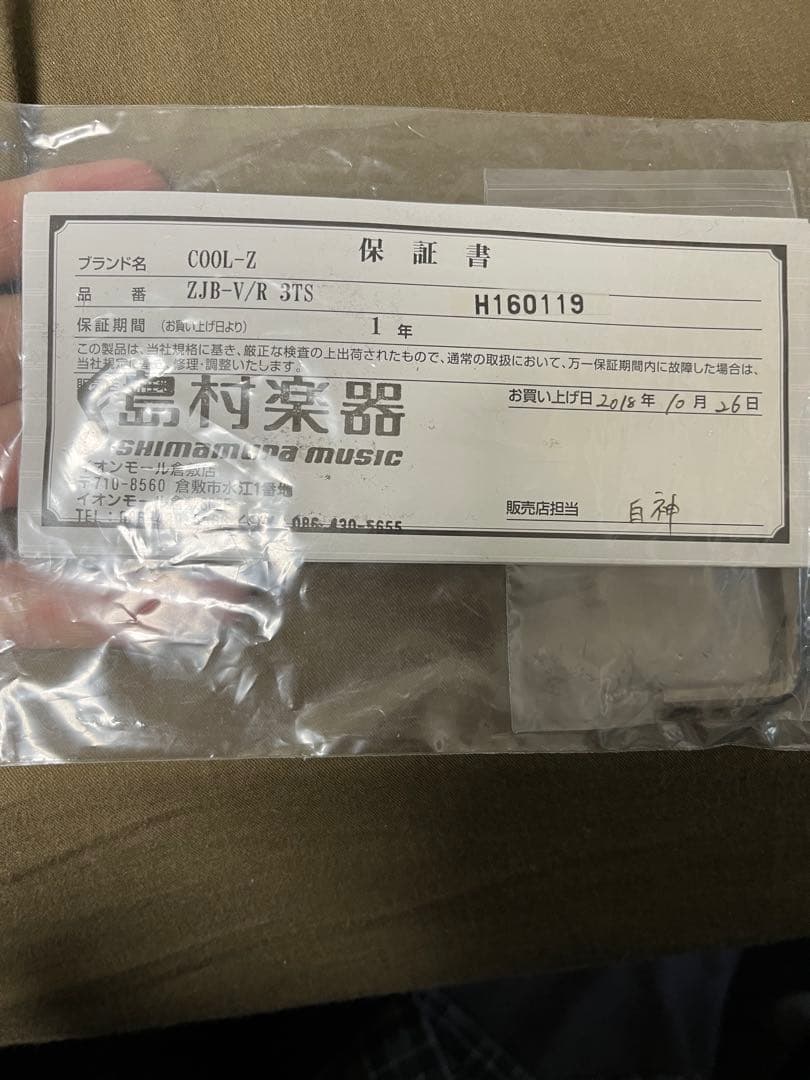 COOL-Z ZJB-V/R 3TS エレキベース