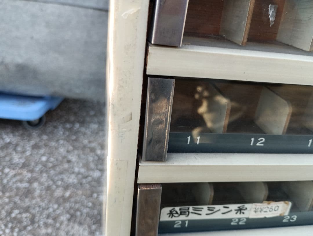 4254）糸販売木製ケース　　手芸 店舗什器 昭和レトロ