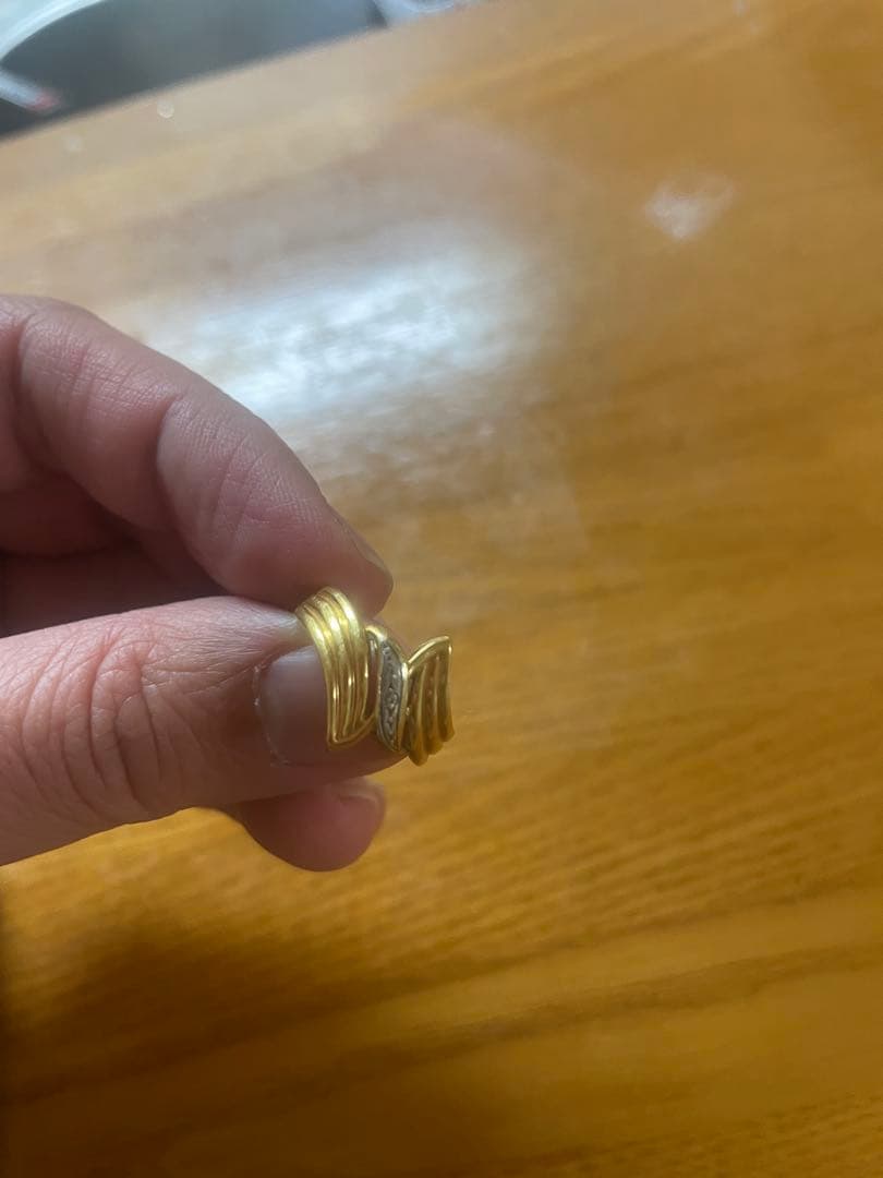 K18 プラチナ900リングウェーブデザイン