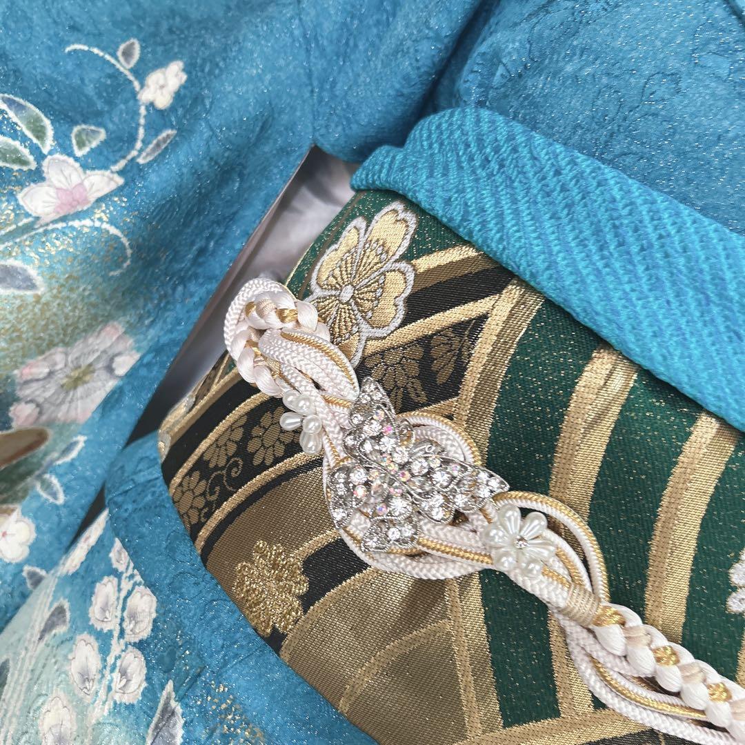 振袖のみ　辻ヶ花　本加工　華やか　水色　金彩加工　成人式　二十歳　p4