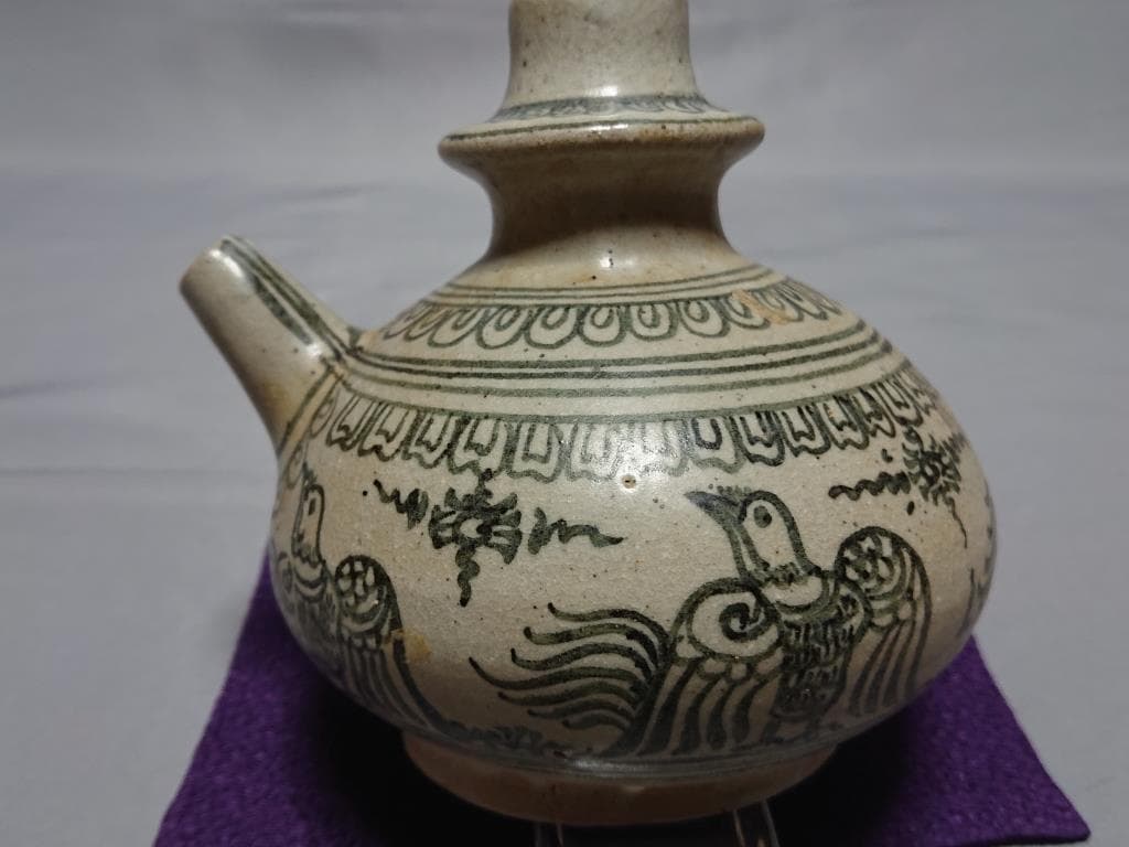 コレクター収集　タイ　スワンカローク　鉄絵 五鳥図　水注　15～16世紀