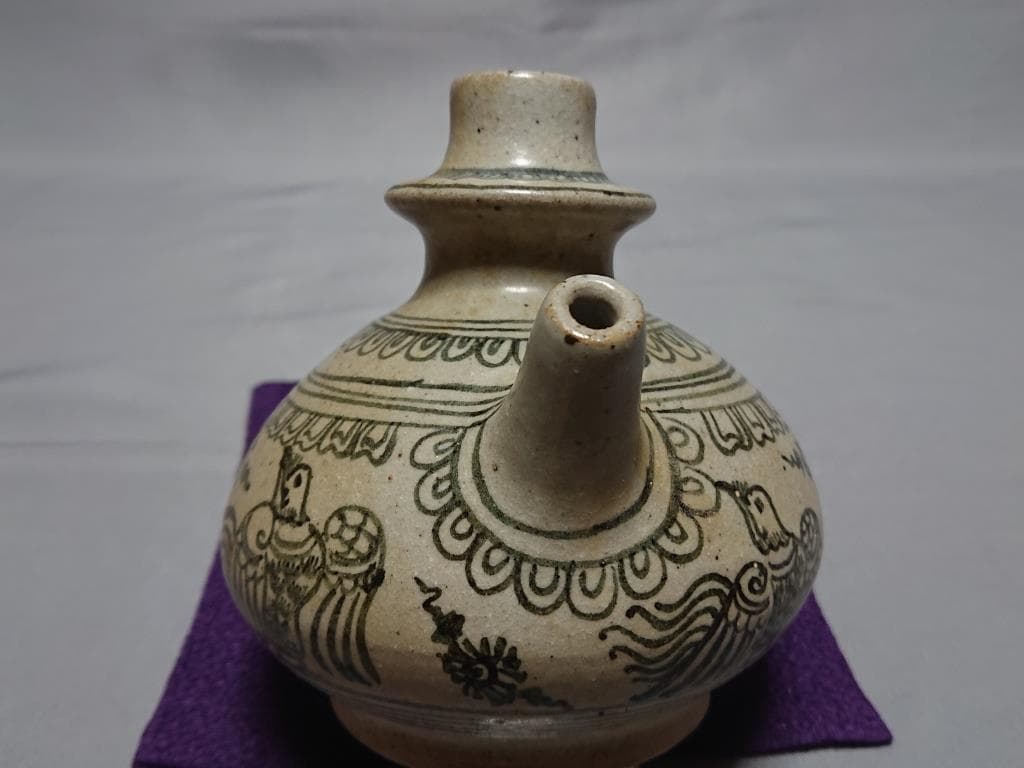 コレクター収集　タイ　スワンカローク　鉄絵 五鳥図　水注　15～16世紀