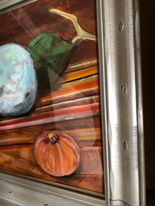 F8 額 額縁 絵画 油絵 アンティーク シルバー ゴールド