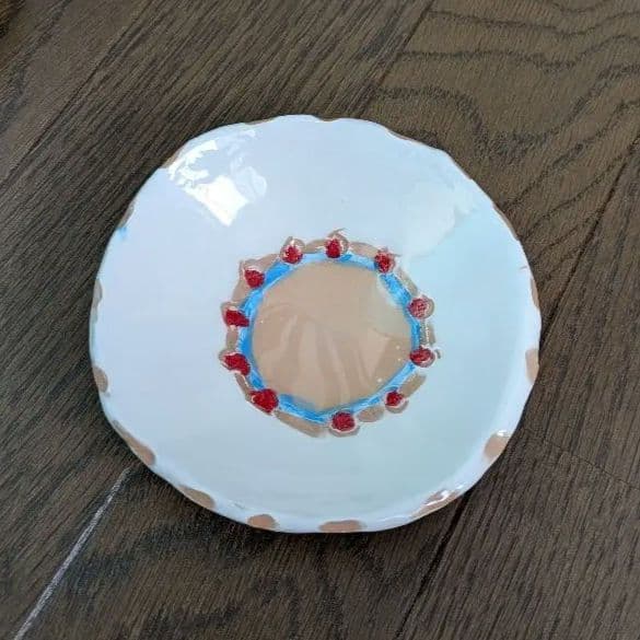 平井智　マジョリカ焼　豆皿2点