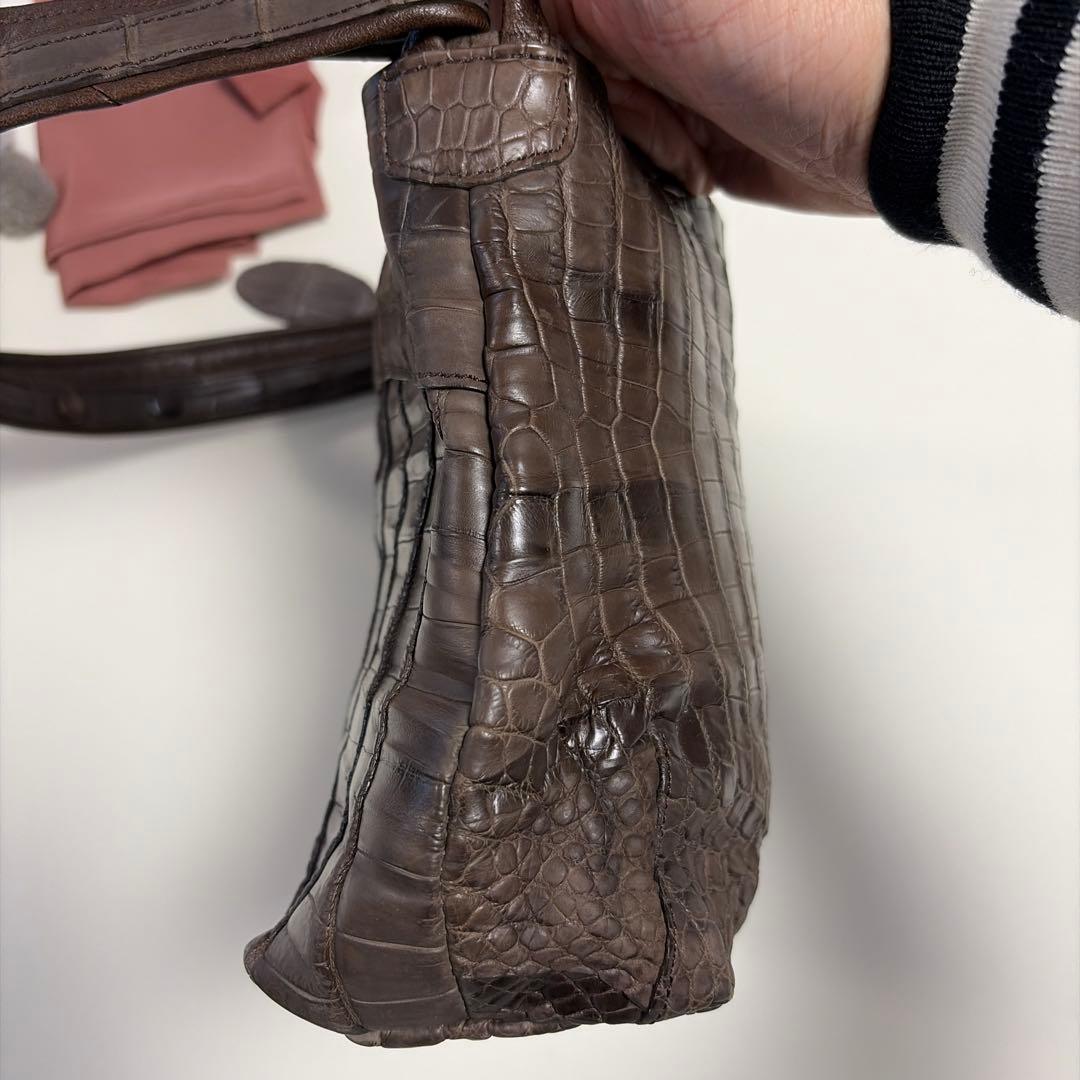 「Azumamaさん専用〜ʕ•ᴥ•ʔ」Ibiza ダークブラウン ワニ革 ショル