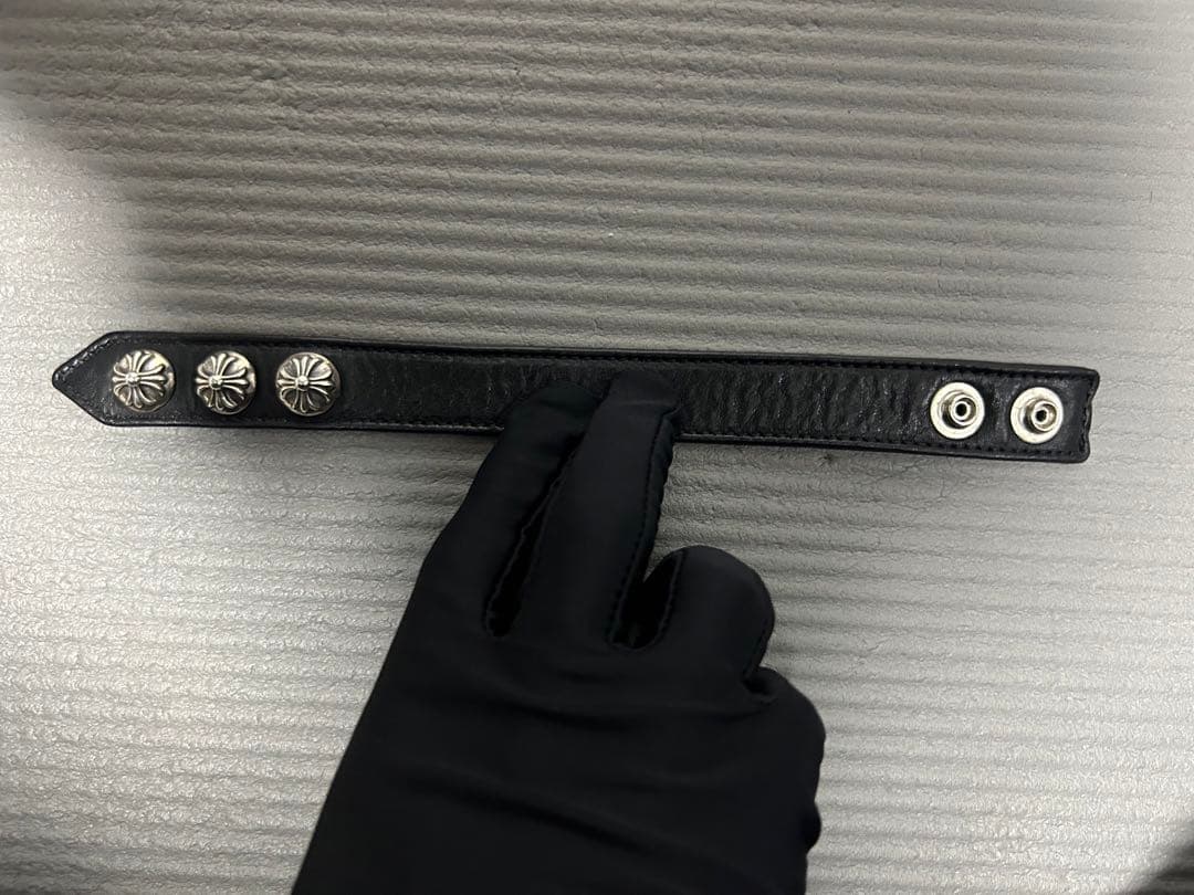 O*☆様 クロムハーツ 3ボタン 2スナップ レザー ブレスレット クロスボール