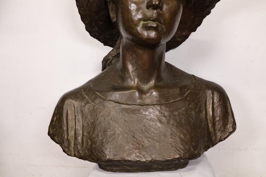 【真作】　日展彫刻作家　田畑功 作 ブロンズ像 胸像　重さ41㎏　BK001