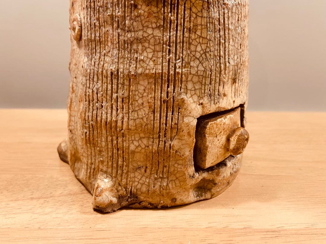 織部　南蛮人蝋燭台　vintage ORIBE￼