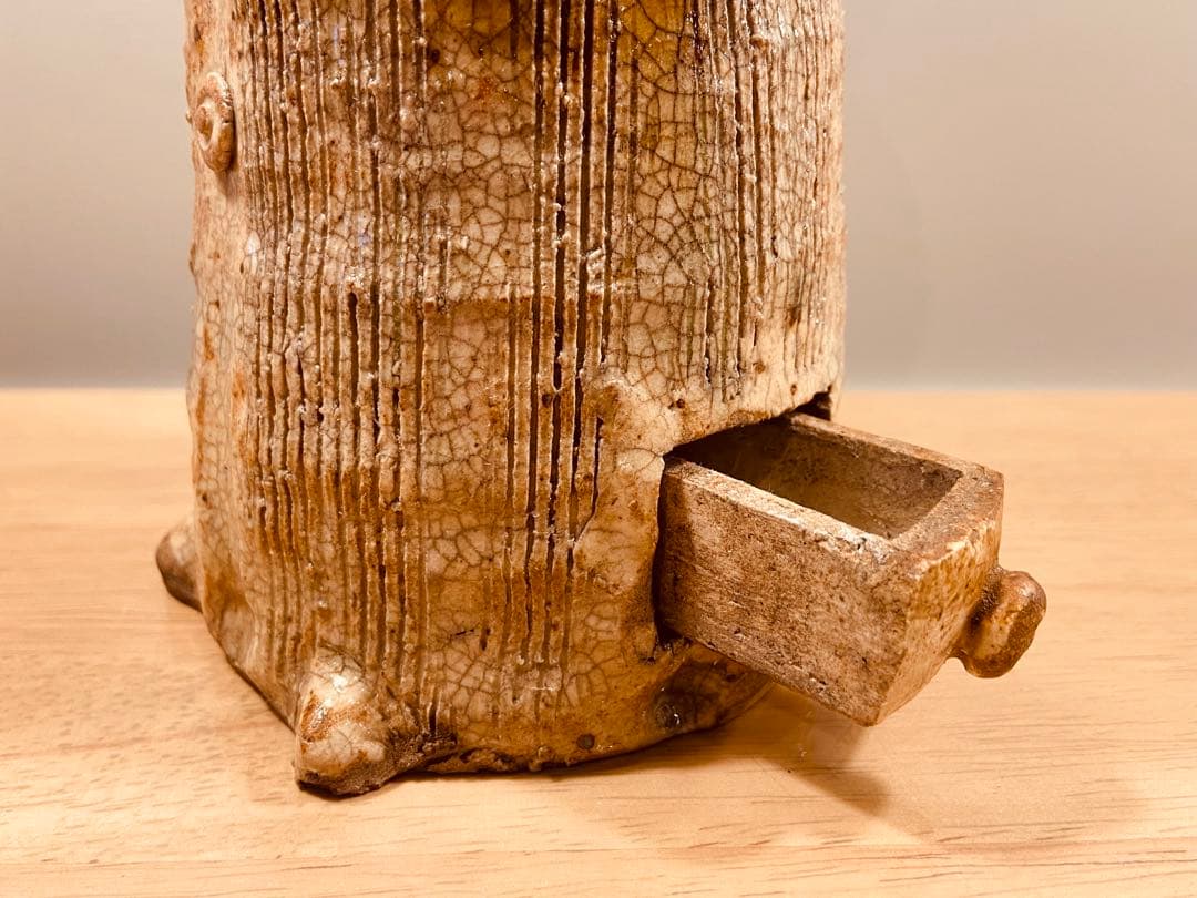 織部　南蛮人蝋燭台　vintage ORIBE￼