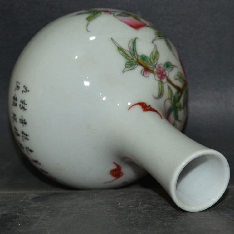 九桃小天球花瓶 景徳鎮 陶磁器 装飾品 工芸品 美術品 置物