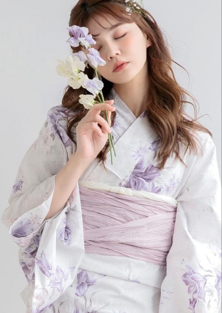 Dita 浴衣・帯セット 紫花柄