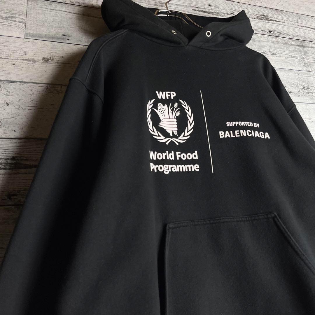 【希少デザイン】バレンシアガ☆ 両面プリントロゴ入り スウェット パーカー