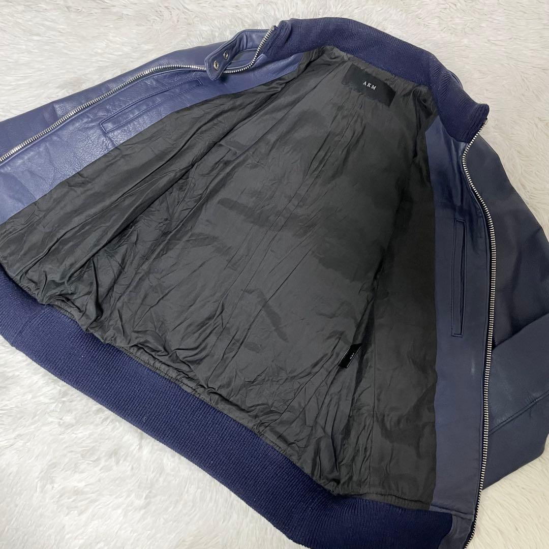 AKM シングルライダース レザージャケット Lサイズ